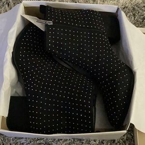 NWT Black and Silver Ankle Booties